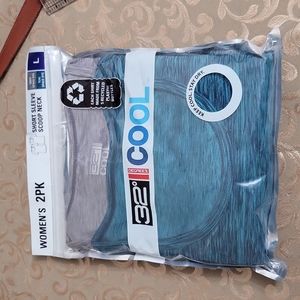 2 pack short sleeve scoop neck tees teal/grey